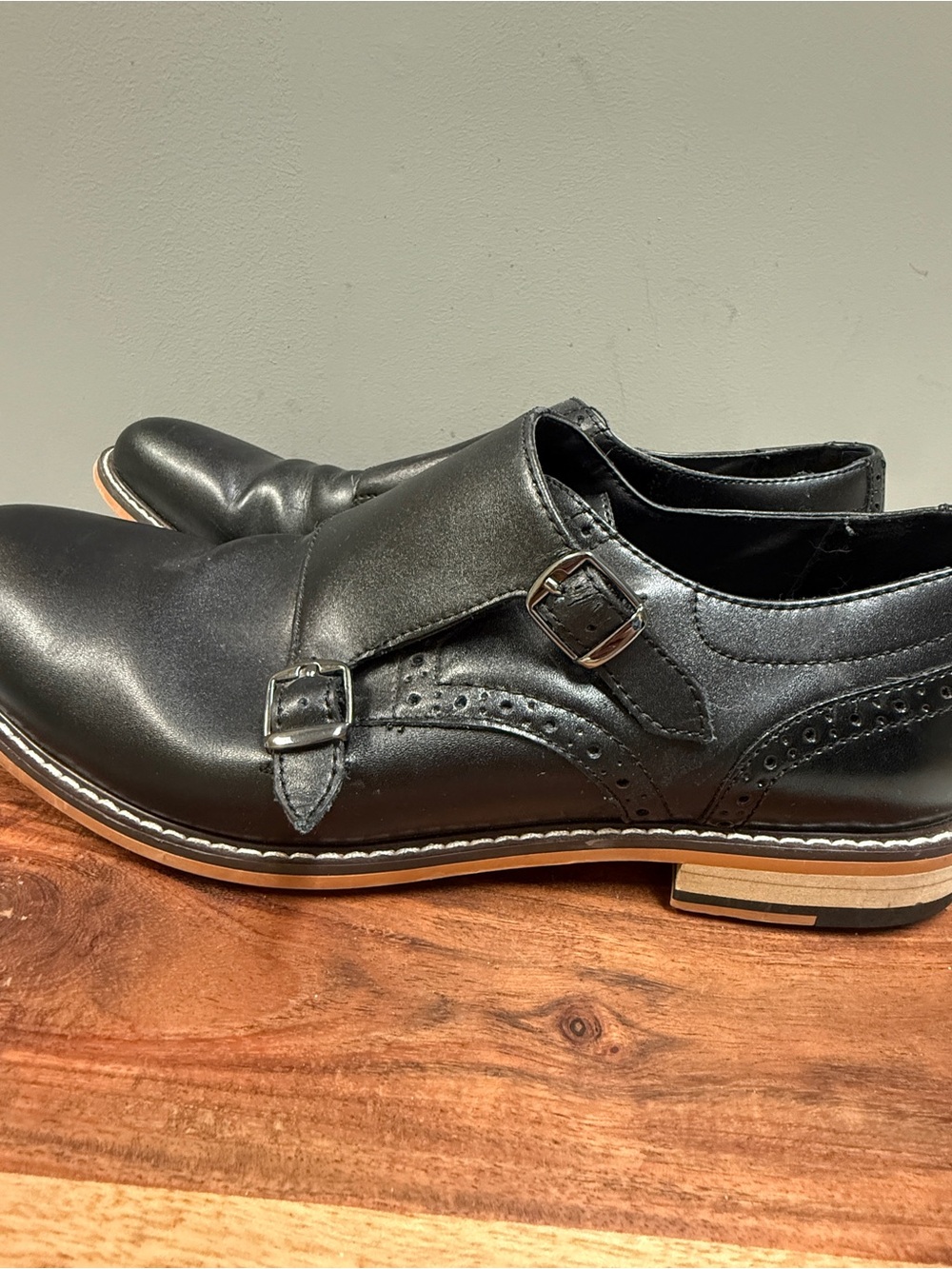 Bar III Jesse Double Monk Strap Dress Shoes Men’s 13M Black Leather